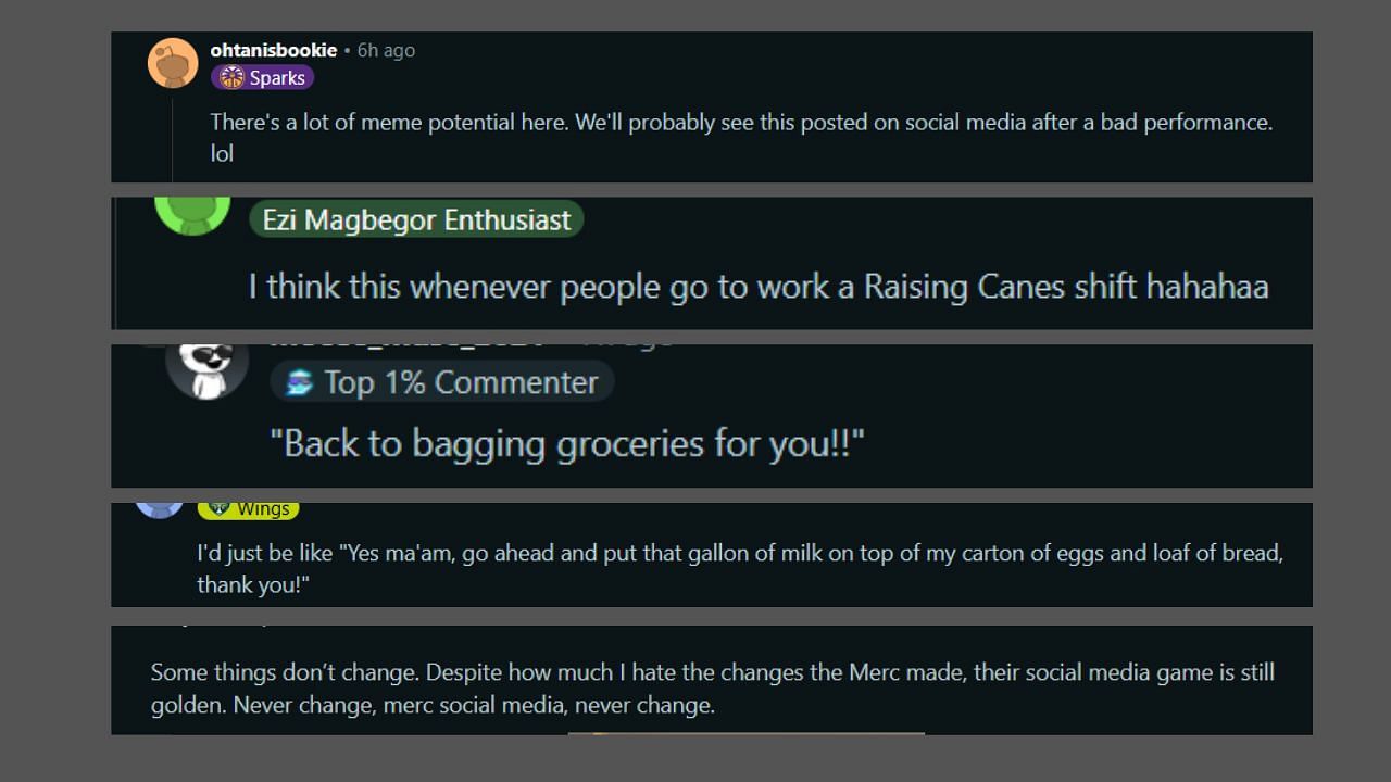 Fans comment on Kahleah Copper bagging groceries for a Mercury video.